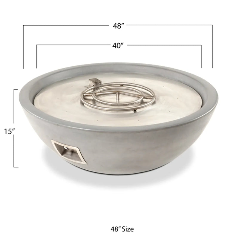 The Outdoor Plus 48" Sedona Round Concrete Fire Bowl - Narrow Ledge