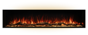 Modern Flames Landscape Pro Multi electric fireplace with driftwood logs and red flames, front view