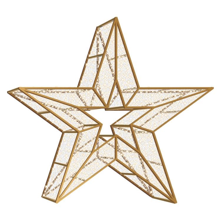 Large 7' 3D LED Outdoor Christmas Star Icon - Warm White