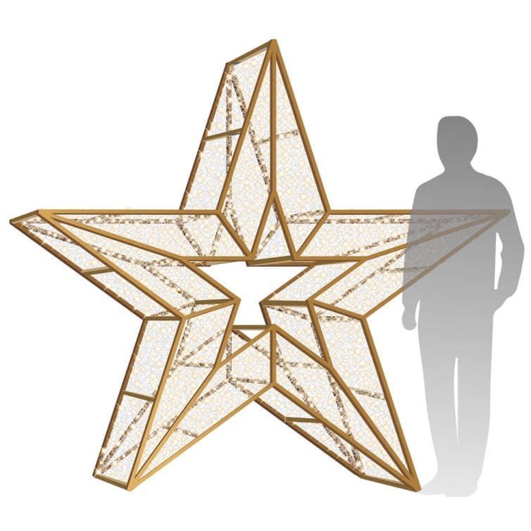 Large 7' 3D LED Outdoor Christmas Star Icon - Warm White