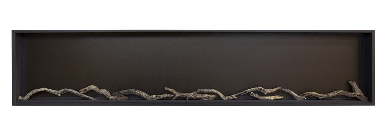 Modern Flames Landscape Pro Slim firebox with the driftwood log set inside, lights off