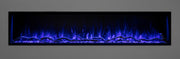 Purple flames and a purple ember bed on a Modern Flames Landscape Pro Slim fireplace