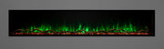 Landscape Pro Slim 80 inch electric fireplace with green flames over red ember bed, Modern Flames