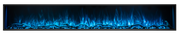 Modern Flames Landscape Pro Slim with blue flames over driftwood logs