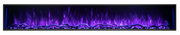 Modern Flames Landscape Pro Slim with purple flames over driftwood logs