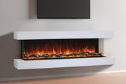 Modern Flames Landscape Pro 80 inch fireplace in an optional white Studio Suite mantel with a TV above