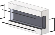 Modern Flames Landscape Pro Multi trim pieces placed around the opening for a left or right side open install