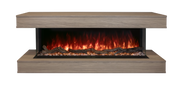 Modern Flames Studio Suite mantel in Coastal Sand around a Landscape Pro Multi fireplace, front view