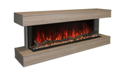 Modern Flames Coastal Sand Studio Suite mantel and Landscape Pro Multi fireplace, angled from the left