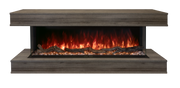 Modern Flames Studio Suite mantel in Driftwood Gray around a Landscape Pro Multi fireplace, front view
