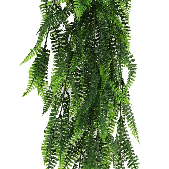 Artificial Hanging Fern Garland Bushes (UV Resistant & Fire Rated | 7.1in x 30in | 18cm x 76cm Each)