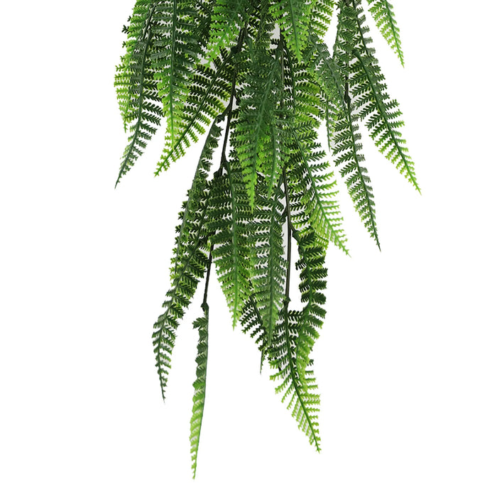 Artificial Hanging Fern Garland Bushes (UV Resistant & Fire Rated | 7.1in x 30in | 18cm x 76cm Each)