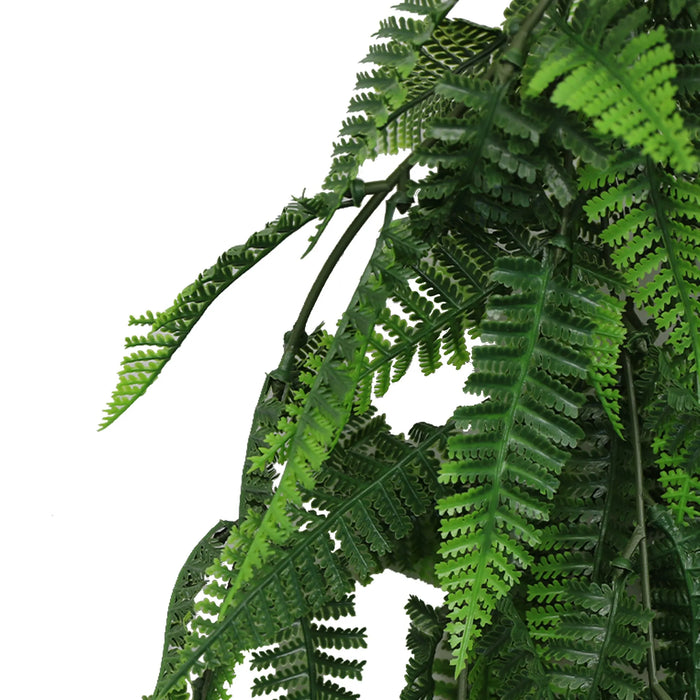 Artificial Hanging Fern Garland Bushes (UV Resistant & Fire Rated | 7.1in x 30in | 18cm x 76cm Each)