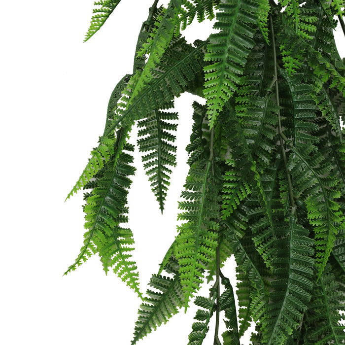 Artificial Hanging Fern Garland Bushes (UV Resistant & Fire Rated | 7.1in x 30in | 18cm x 76cm Each)