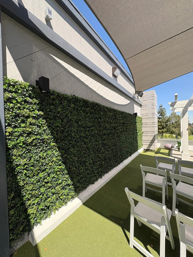 Dark Artificial Boxwood Wall (Pack of 6 40" x 40") 66 SQ FT Set Commercial Grade UV Resistant