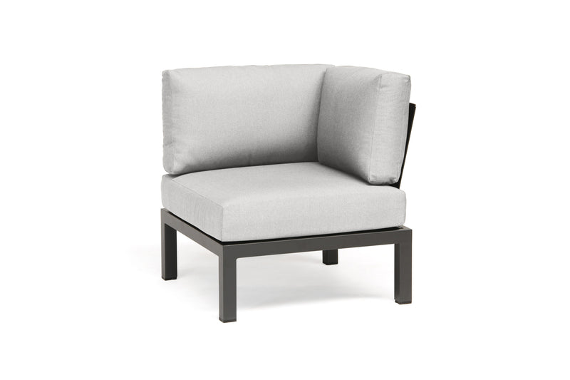 Elba Aluminum 4-Piece Corner Set With Teak Accents