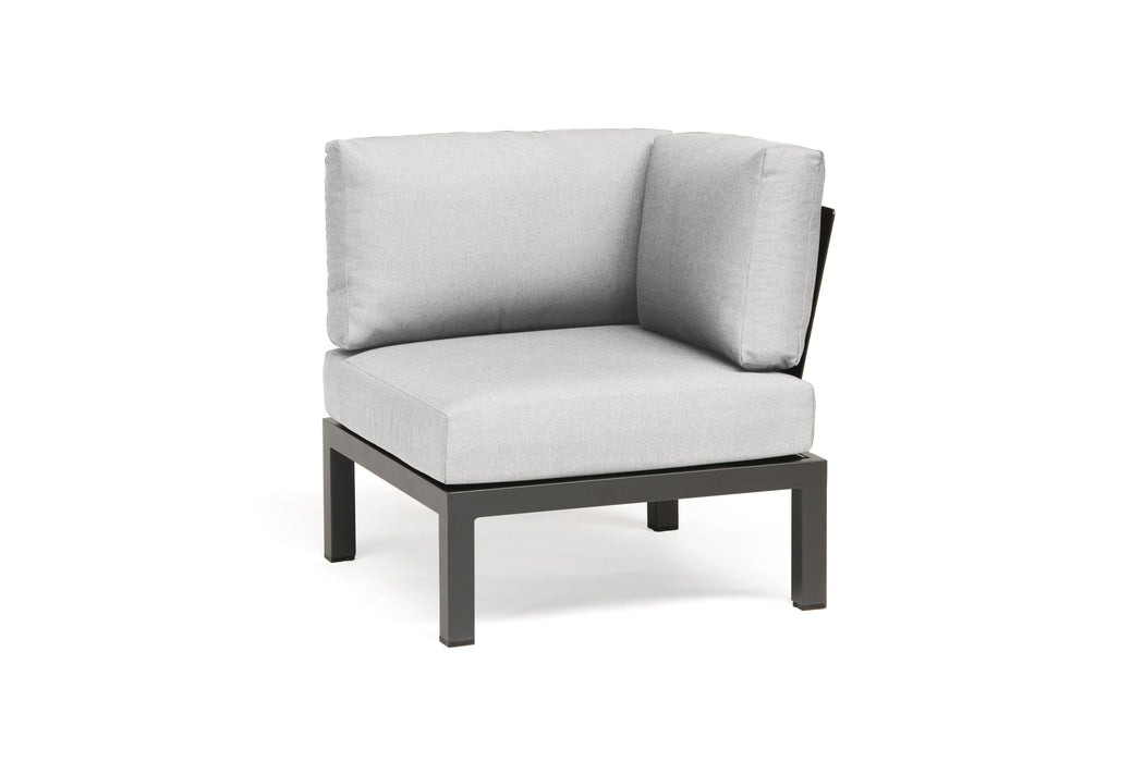 Elba Aluminum 4-Piece Corner Set With Teak Accents
