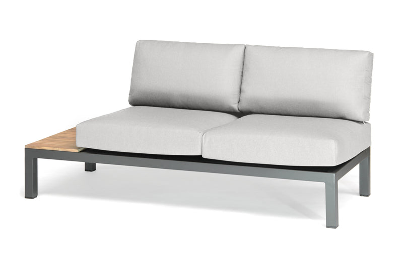 Elba Aluminum 4-Piece Corner Set With Teak Accents