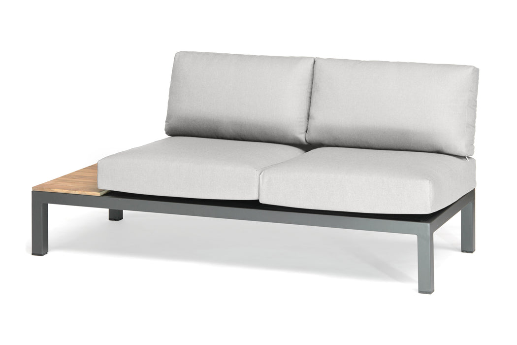 Elba Aluminum 4-Piece Corner Set With Teak Accents
