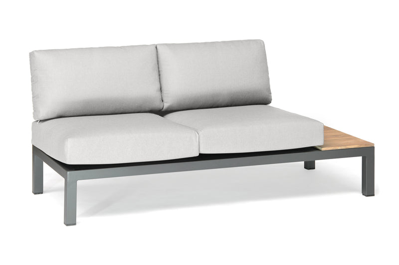 Elba Aluminum 4-Piece Corner Set With Teak Accents