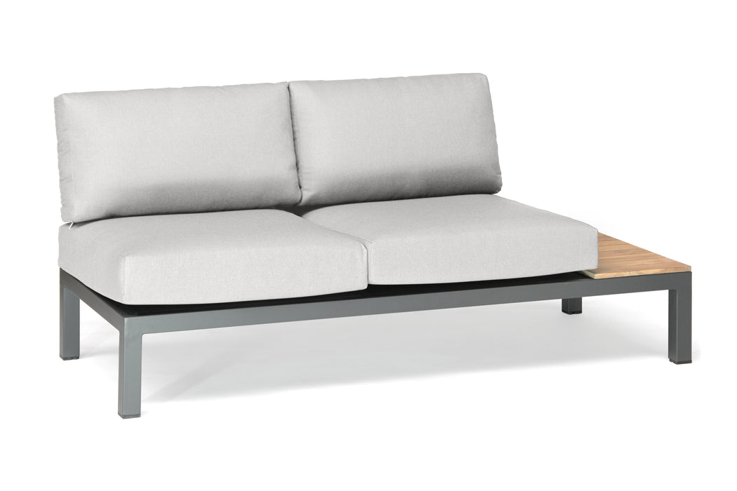 Elba Aluminum 4-Piece Corner Set With Teak Accents