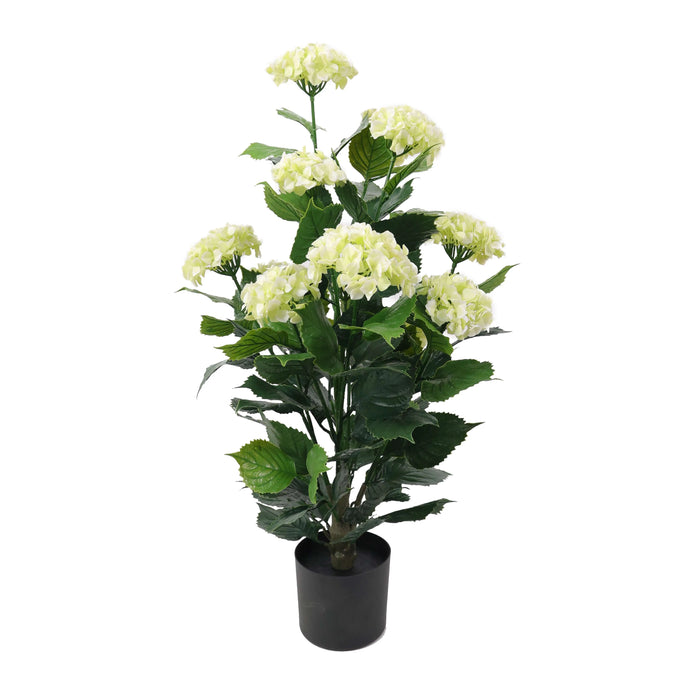 Premium Artificial Flowering White Hydrangea Tree (35.4") UV Resistant