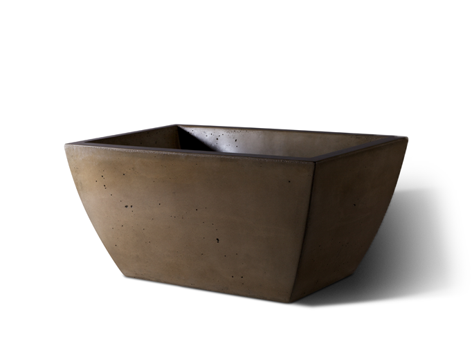 Slick Rock Concrete Square Rectangular Planter