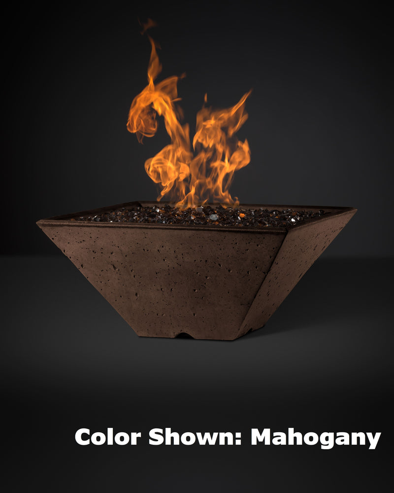 Slick Rock Concrete Square RidgeLine Fire Bowl - Match Lit Ignition