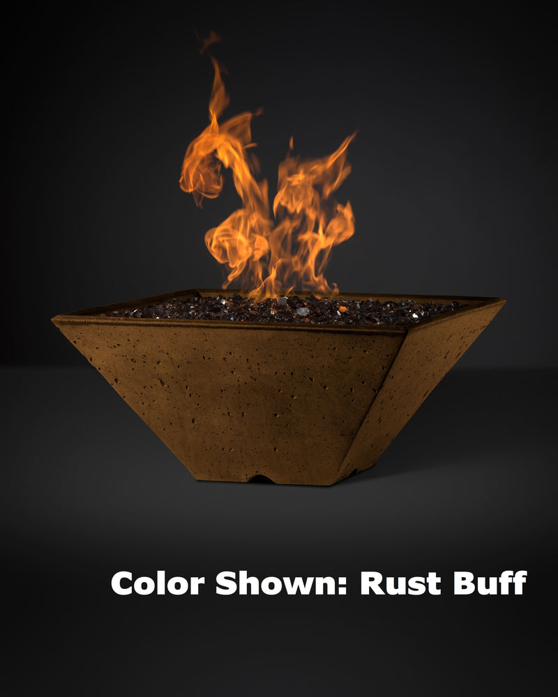 Slick Rock Concrete Square RidgeLine Fire Bowl - Match Lit Ignition