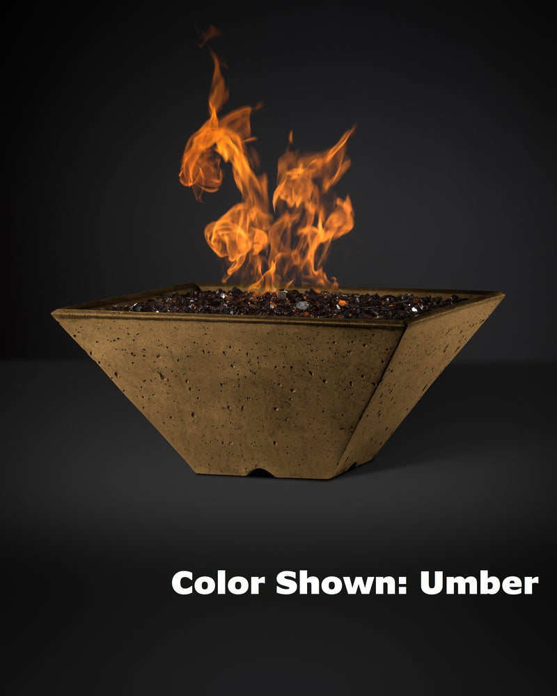 Slick Rock Concrete Square RidgeLine Fire Bowl - Match Lit Ignition