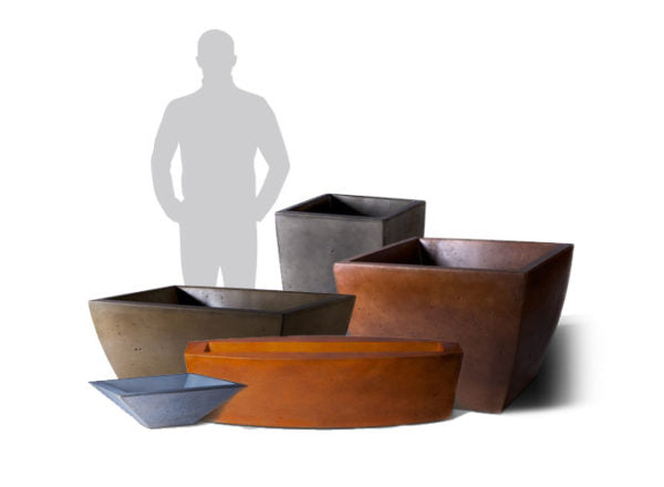 Slick Rock Concrete Tall Square Planter