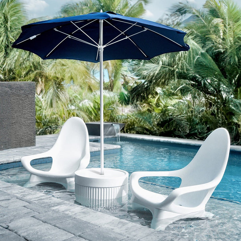 TenJam Ripple Wide Table with Umbrella Hole  - Pool & Patio Side Table