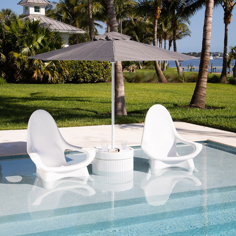 TenJam Ripple Wide Table with Umbrella Hole  - Pool & Patio Side Table